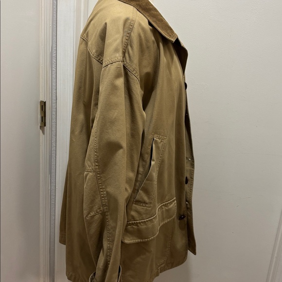 L.L. Bean Tan Cotton-Blend Field Jacket with Brown Corduroy Trim - Picture 7 of 8